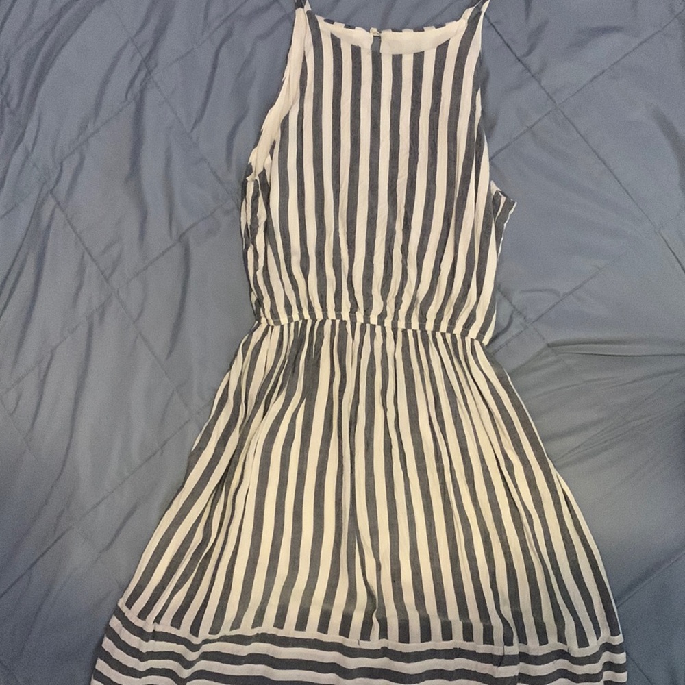 Grey and white striped dress